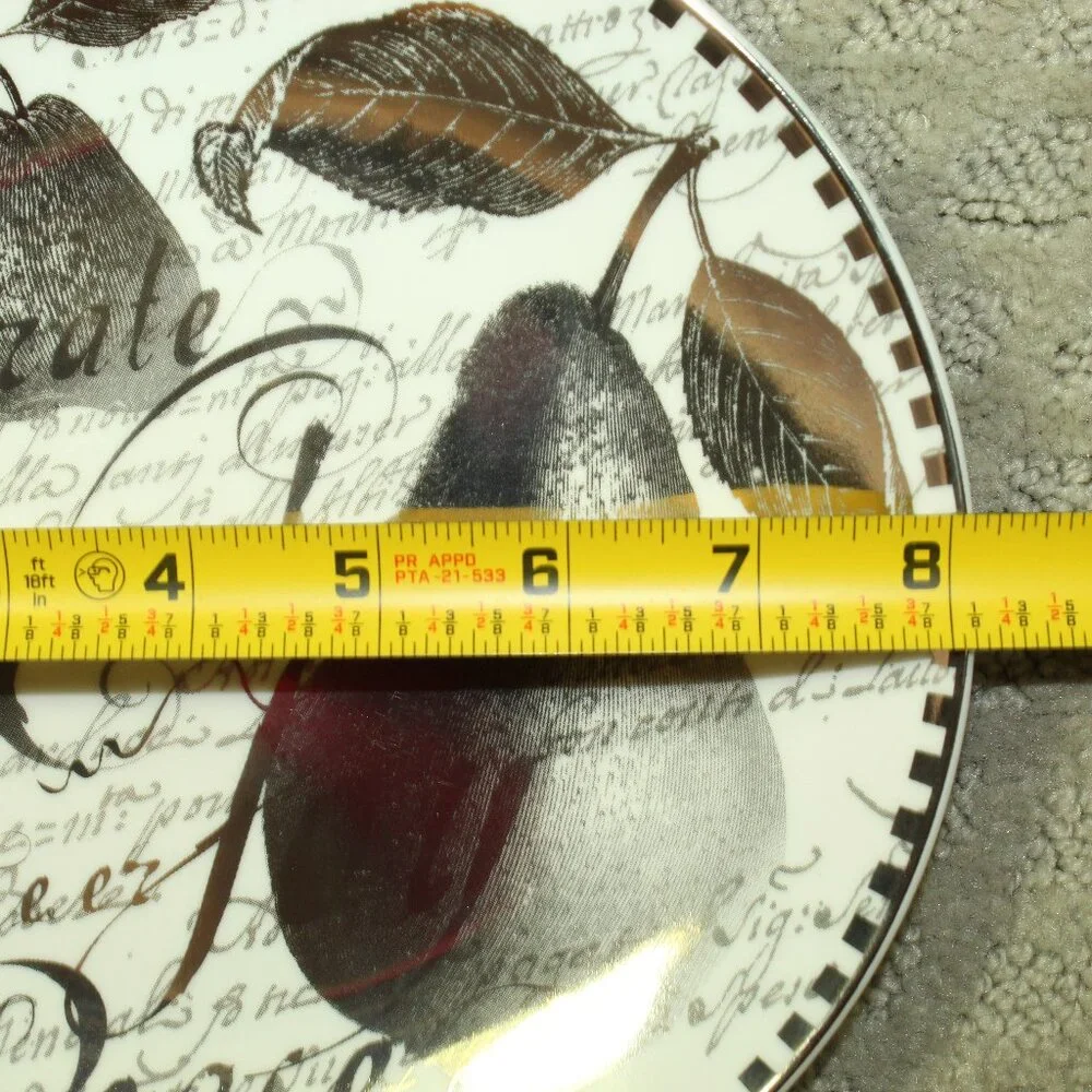 Set of 4 Silver Holiday (Pear & Noel) Salad Plates by Restoration Hardware IOB